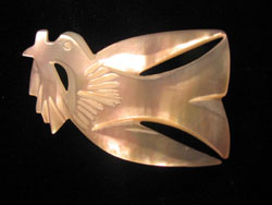 Mother of Pearl Peace Dove Pin Detail